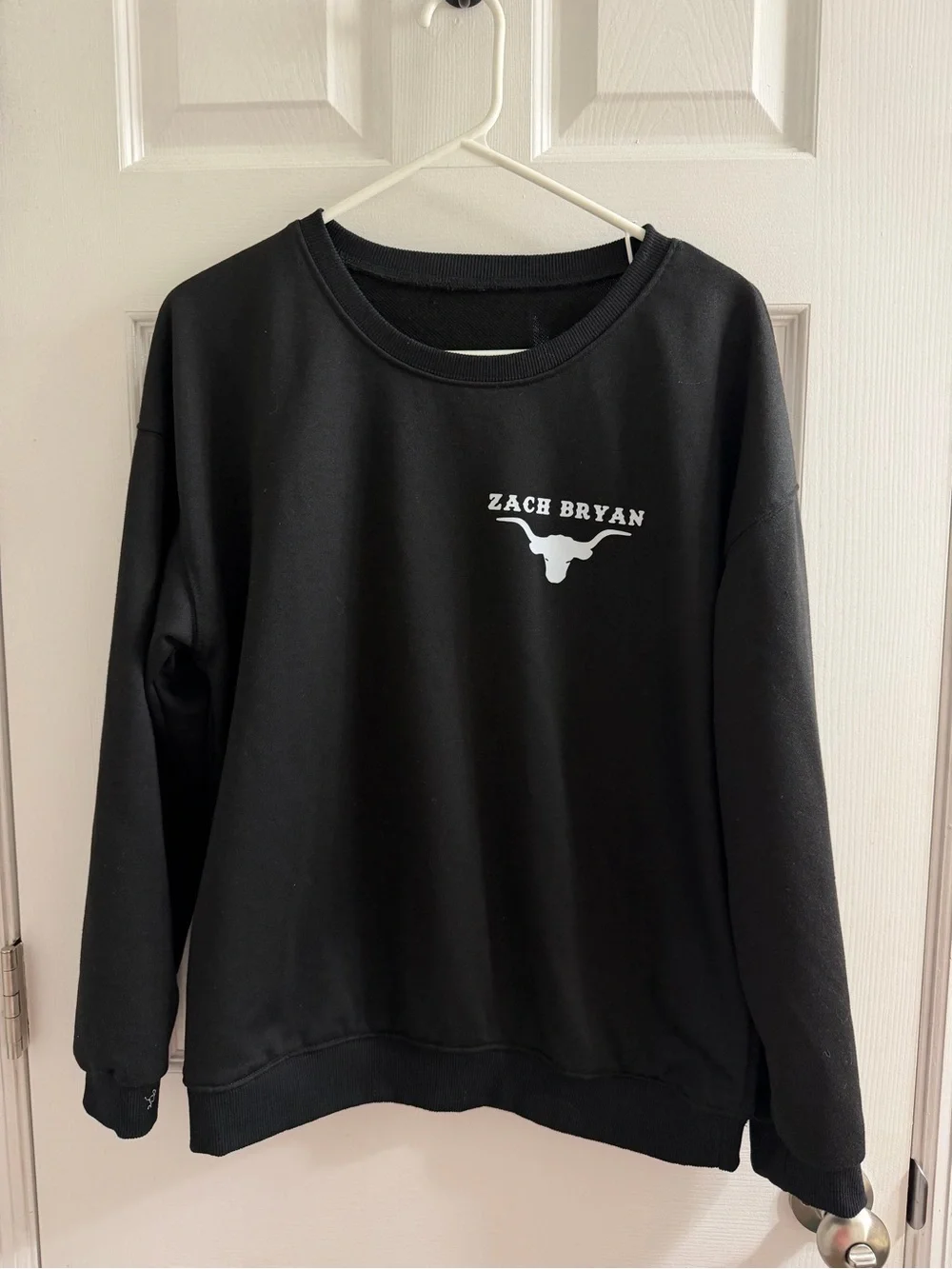 Zach Bryan Tour Cowboy Horse Black Crewneck Sweatshirt Large L